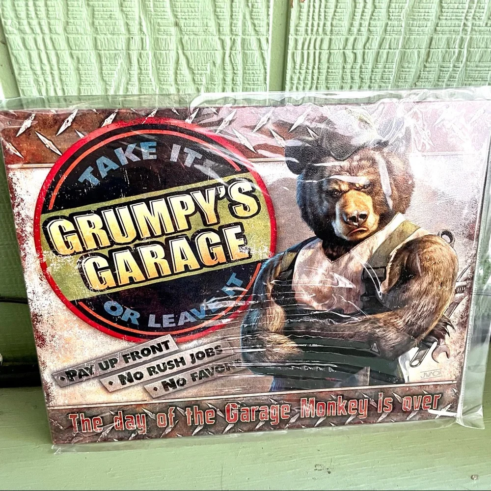 NEW Grumpy’s Garage Metal Sign